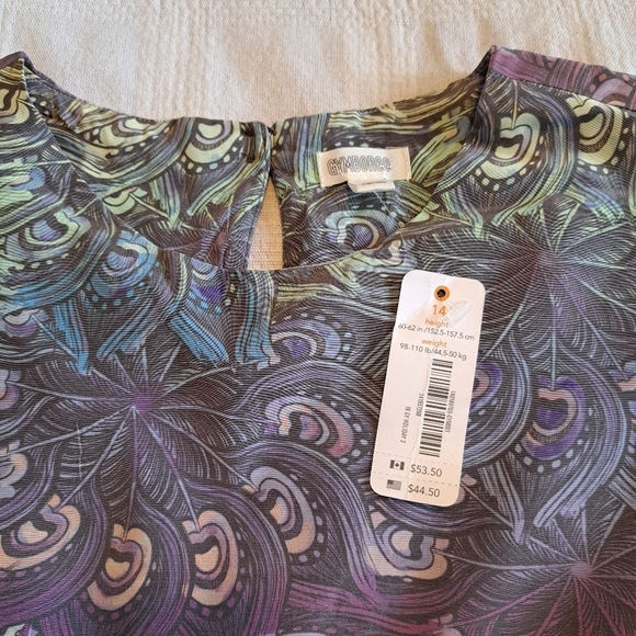 Gymboree girls size xl or 14 dress tunic, lined, multicolored swirl pattern, NEW - Picture 4 of 5